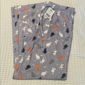 Cat Print Pajama Pants